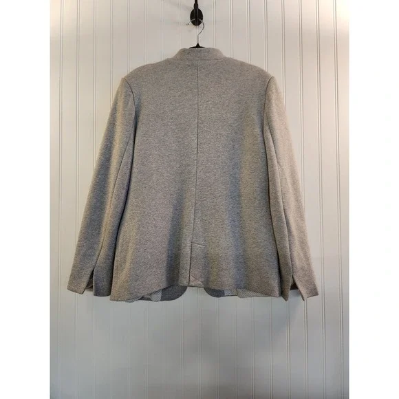 NEW Gibson Women Heather Grey Jersey Knit Blazer Size L Office Work Career Cozy - Picture 2 of 11